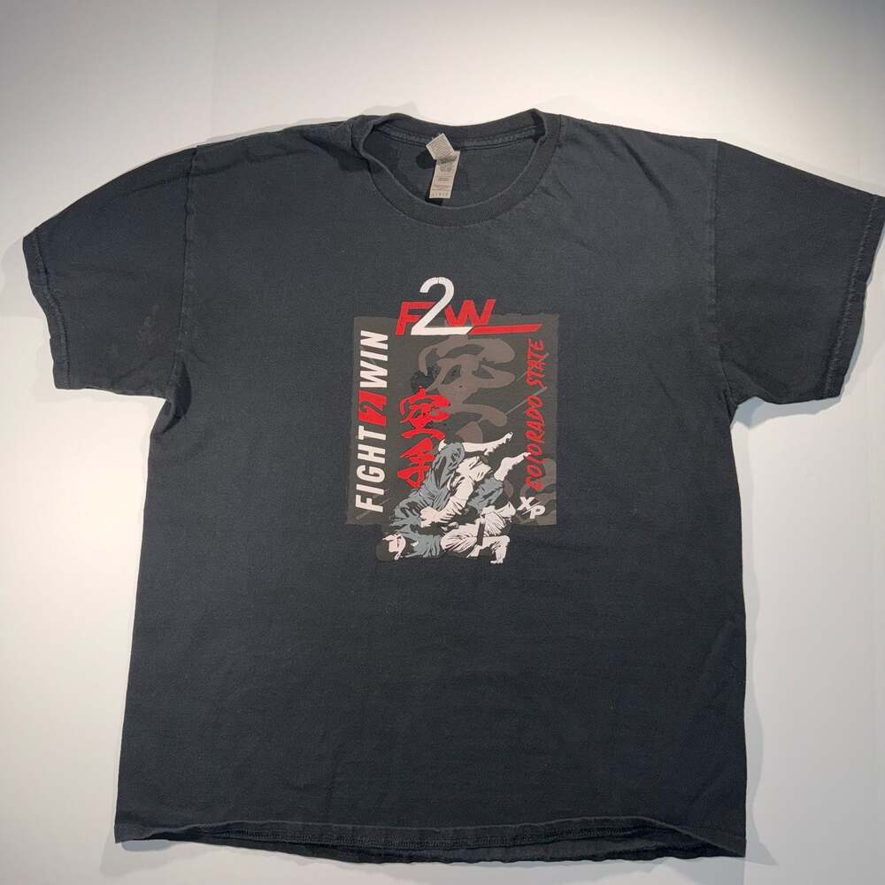 Fight 2 Win Grappling Tournament Colorado State Graphic T-Shirt Black